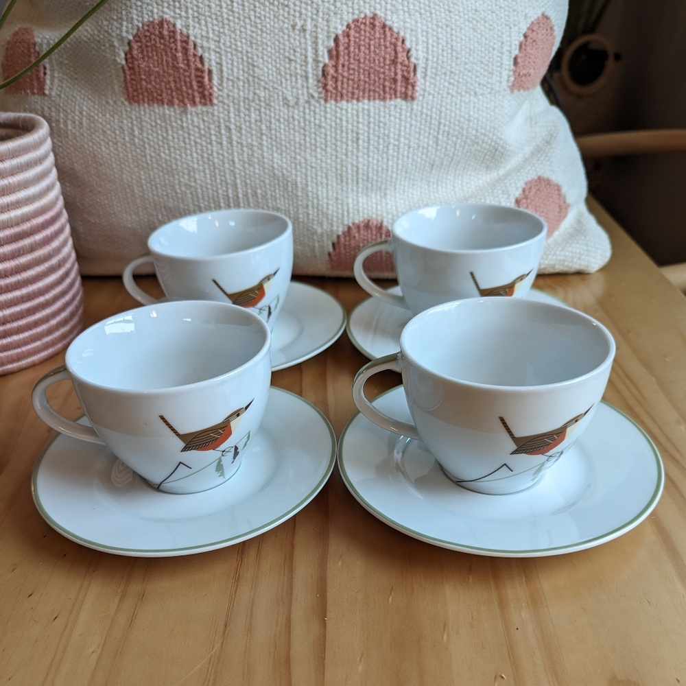 Charley Harper - Harper's Harvest - Set of 4 tea cups & saucers - Picture 5 of 11